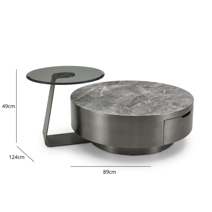 Mesa de Centro Moderna Redonda Malta