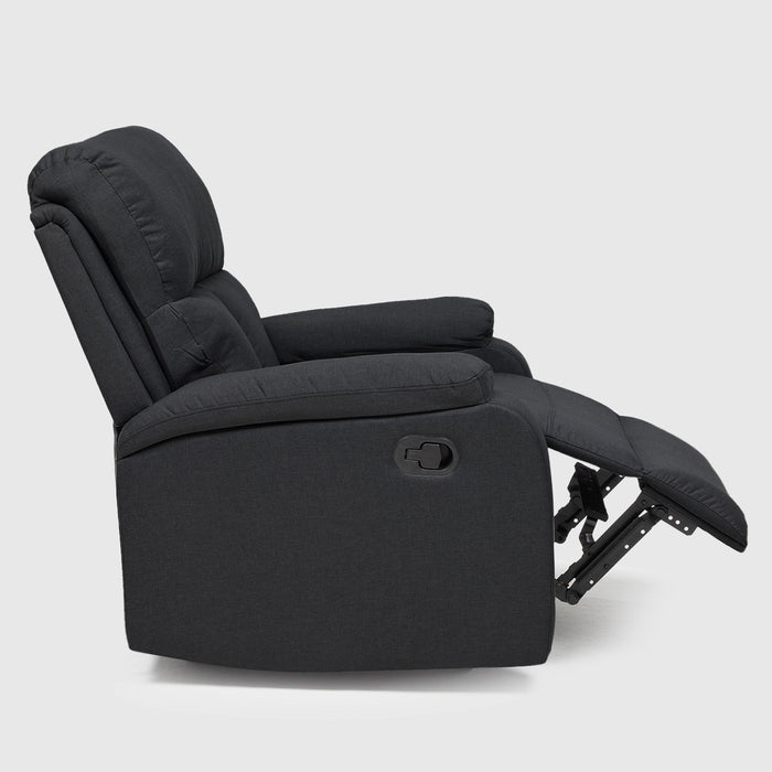 Living Reclinable 3 Cuerpos - Matheus Negro 1 Sofá 3 Cuerpos + 2 Bergers