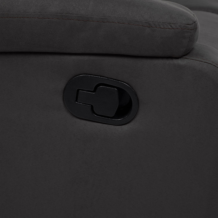 Sofá 3 Cuerpos Reclinable Negro Moderno Matheus