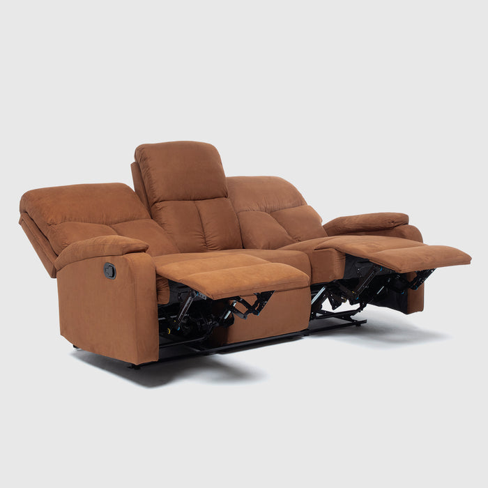 Living Reclinable 3 Cuerpos - Matheus Café 1 Sofá 3 Cuerpos + 2 Bergers