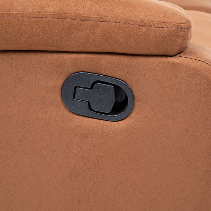 Sofá 3 Cuerpos de Terciopelo - Reclinable Moderno Matheus Café