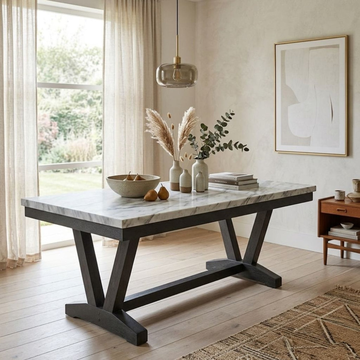 Mesa de Comedor Elegante Rodeus Rectangular