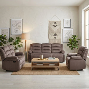 Living Sofá 3 Cuerpos+ Sofá 2 Cuerpos + Berger 1 Cuerpo Reclinables Moderno New Martell