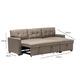 Sofá Cama Seccional 2 Plazas Moderno - Lino Beige Sidney