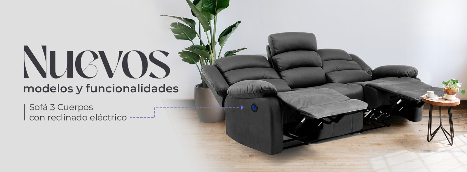 nuevo Sofá 3 cuerpos reclinable electrico