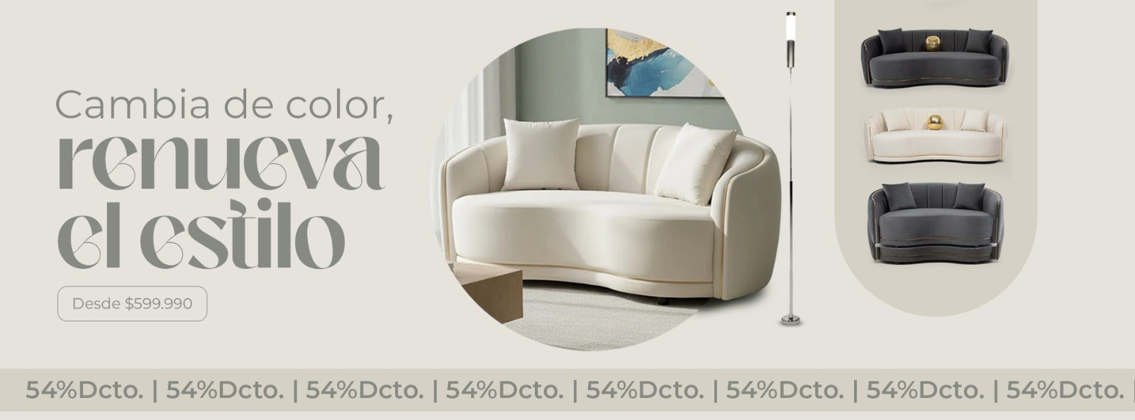 sofá curvo daniels chile