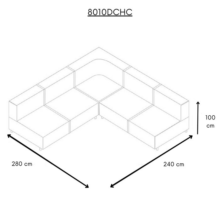 Sofa Seccional Reclinable Porta Vaso Desmond Daniels 8010DCHC