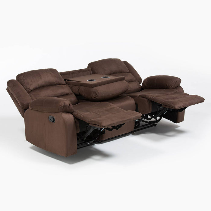 Living Reclinable 3 Cuerpos - Martell Café 1 Sofá 3 Cuerpos + 2 Bergers
