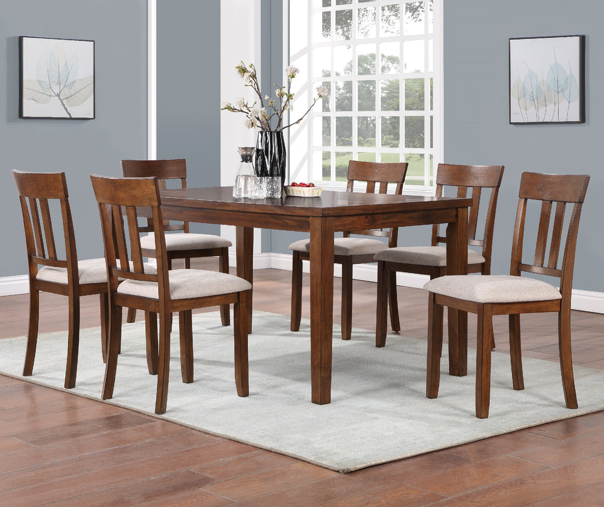 Mesa Comedor + 6 Sillas Madera Café — Daniels Chile