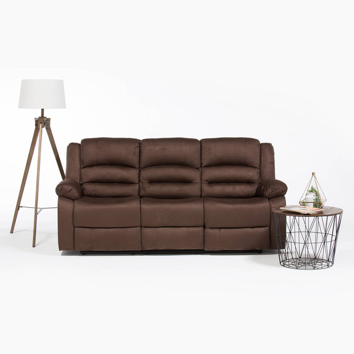 Living Reclinable 3 Cuerpos - Martell Café 1 Sofá 3 Cuerpos + 2 Bergers